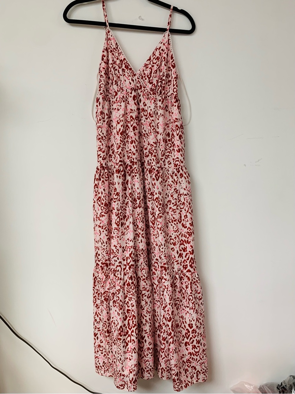 Stellah Pink and Red Leopard Print Maxi Dress